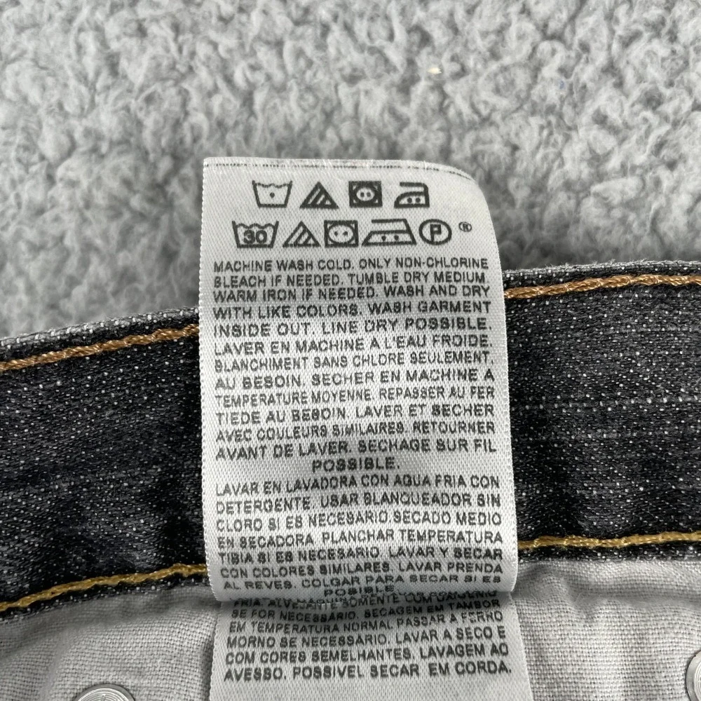 Levi's Jeans Mens 34x32 Black‎ Gray 514 Slim Straight Denim Pants Made in Mexico